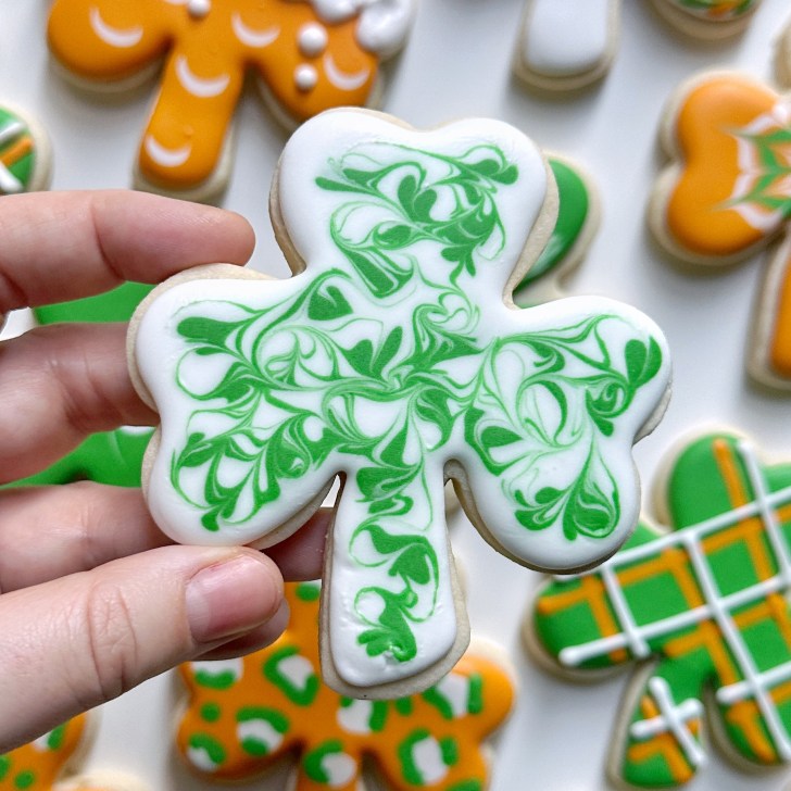 saint patrick's day sugar cookies decorated with royal icing 