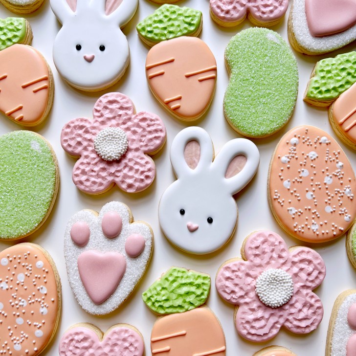 easy easter cookies decorated with royal icing 