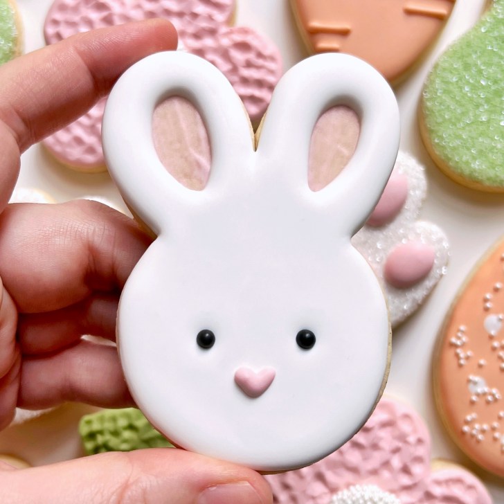 easy bunny easter cookies decorated with royal icing