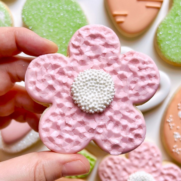 easy flower easter cookies decorated with royal icing