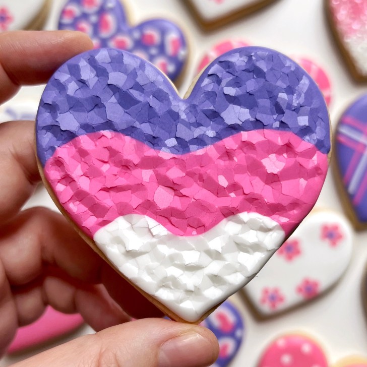 Easy Valentine's Day Cookies decorated with royal icing 