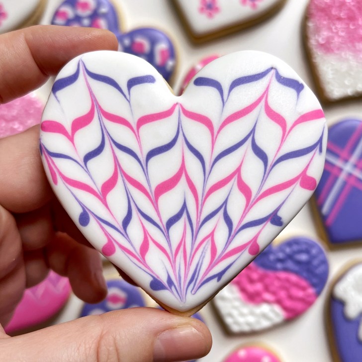 easy heart cookies decorated with royal icing 